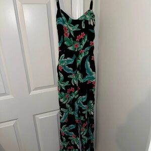 Abercrombie & Fitch Green and Red Resort Slip Jumpsuit
